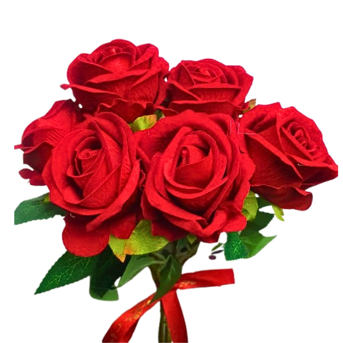 Buquê De Rosas 6 Botões Artificiais Realista Veludo Dia Das Mães / Namorados Buquê De Rosas 6 Botões Artificiais Realista Veludo Dia Das Mães / Namorados